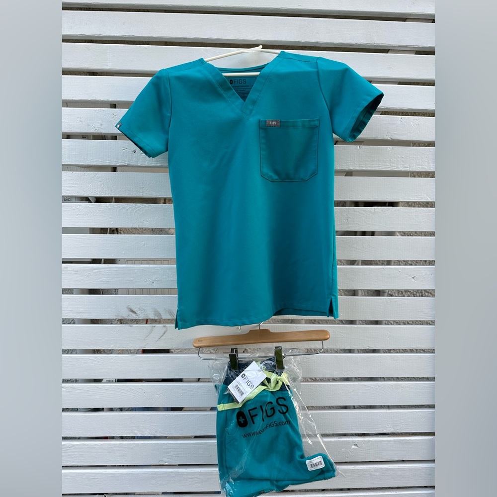 Figs Teal Set - XXS Top, XXS Bottom